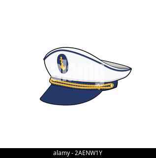 Kapitän hat. Meer Kräfte captain Cap. Crew uniform. Vector Illustration. Stock Vektor