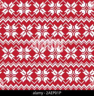 Weihnachten Fair Isle Floral nahtlose Muster - Das ist ein Fair Isle floralen Muster geeignet für Hintergründe, Print Design, Mode Textilien, Strickwaren Stock Vektor