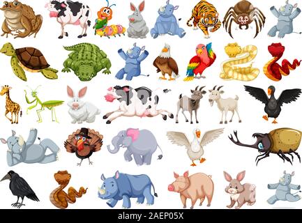 Lustig Dschungel Tiere Stock Vektor