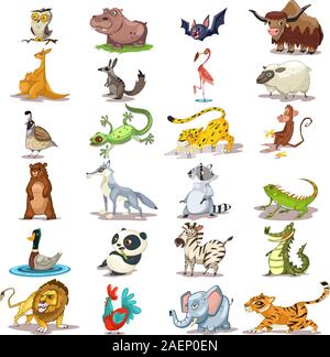 Lustig Dschungel Tiere Stock Vektor