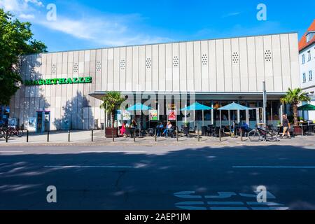 HANNOVER, Deutschland - Juli 05, 2018: Markthalle Markt in Hannover City in Deutschland Stockfoto