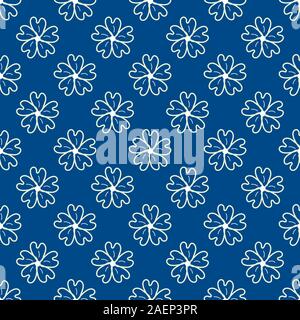 Hand drawnwhite farbige Kleeblatt nahtlose Vektor Muster Hintergrund.. Stock Vektor