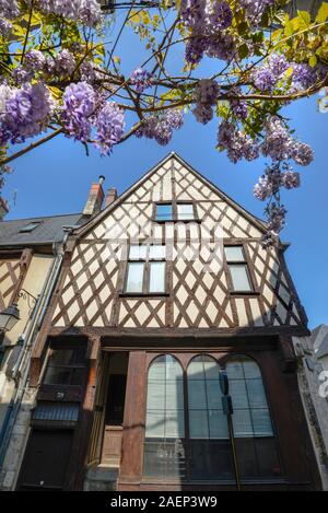 Bourges (Frankreich): Fachwerkhäuser, die in den Weg "Escalier George Sand" Stockfoto