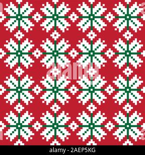 Weihnachten Fair Isle Floral nahtlose Muster - Das ist ein Fair Isle floralen Muster geeignet für Hintergründe, Print Design, Mode Textilien, Strickwaren Stock Vektor