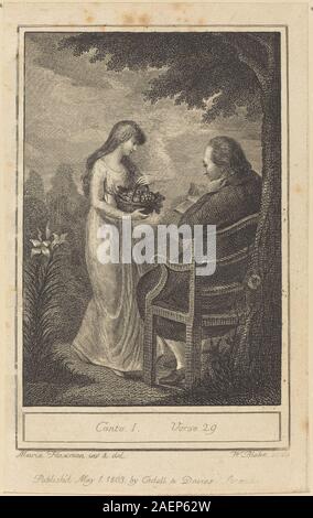 William Blake nach Mary Ann Flaxman, Canto I, Vers 29, 1803 Canto I, Vers 29; 1803 Datum Stockfoto