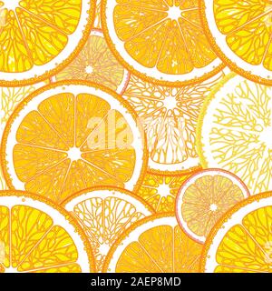 Nahtlose Muster mit stilisierten Orangen Stock Vektor