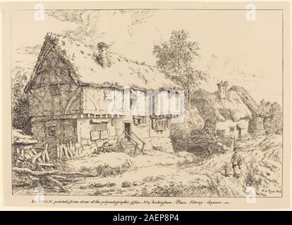 William Henry Pyne, alte Häuschen, 1806, alte Cottages; 1806 Datum Stockfoto