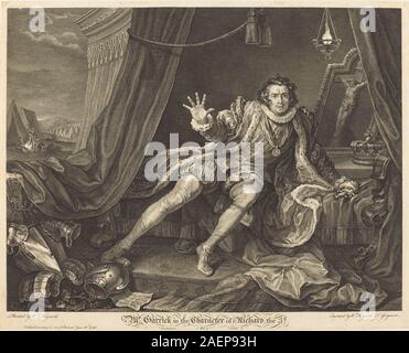 William Hogarth und Charles Grignion, Garrick in der Rolle des Richard III., 1746, Garrick in der Rolle des Richard III.; 1746 Datum Stockfoto