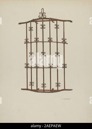 William Kieckhofel, Bügeleisen Kühlergrill an Fenster, 1941, Eisen Gitter am Fenster; 1941 Datum Stockfoto