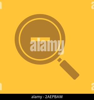 Zoom out glyph Farbe Symbol. Silhouette Symbol. Lupe mit Minuszeichen. Negativer Platz. Vektor isoliert Abbildung Stock Vektor