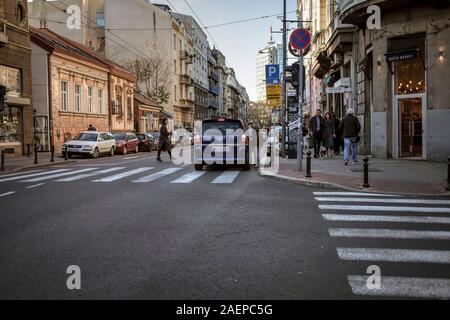 Serbien, 26.November 2019: Ein Blick auf die Svetogorska Straße in Belgrad Stockfoto