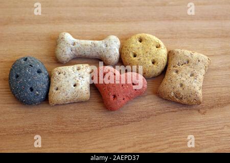 Verschiedene Hundekekse Nahaufnahme Stockfoto