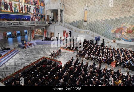 Oslo, Norwegen. 10 Dez, 2019. Den Friedensnobelpreis Zeremonie im Rathaus in Oslo am 10. Dezember 2019. Foto von Rune Hellestad/Quelle: UPI/Alamy leben Nachrichten Stockfoto