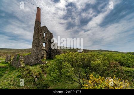 Die Carn Galver Mine in Cornwall, England, Großbritannien, Vereinigtes Königreich, Unesco Ruine Stockfoto