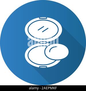 Pulver flache Bauweise lange Schatten glyph Icon. Rouge. Vektor silhouette Abbildung Stock Vektor