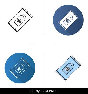 Feuchttücher Symbol. Flache Bauweise, lineare und Farbe Stile. Gewebe. Isolierte Vektorgrafiken Stock Vektor