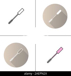 Mascara icon. Flache Bauweise, lineare und Farbe Stile. Isolierte Vektorgrafiken Stock Vektor