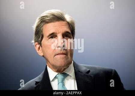 Madrid, Spanien. 10 Dez, 2019. MADRID, Spanien - 10. Dezember 2019: John Kerry, der Carnegie Stiftung für Internationalen Frieden während der Konferenz UN-Klimakonferenz COP 25 in Madrid, Spanien. Credit: SOPA Images Limited/Alamy leben Nachrichten Stockfoto