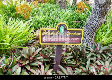 Port St. Saint Lucie Florida, Port St. Lucie Botanical Gardens, Bromeliad Island Garden, Schild, FL190920038 Stockfoto