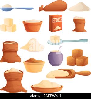 Zucker Symbole gesetzt. Cartoon von Zucker Vector Icons für Web Design Stock Vektor
