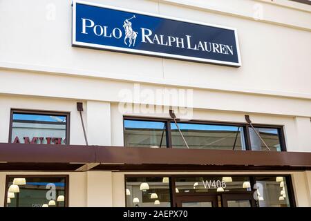 West Palm Beach Florida, Palm Beach Outlets, Geschäfte, Einkaufszentrum im Freien, Polo Ralph Lauren, Geschäft, außen, Schild, Vordereingang, FL190920168 Stockfoto