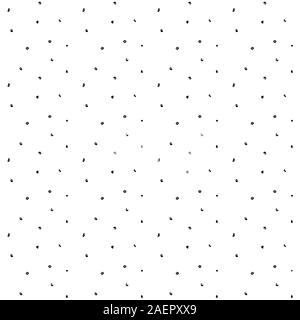 Gefleckte nahtlose Muster. Weißer Hintergrund und schwarze Hand gezeichnete Punkte. Vektor Textur. Stock Vektor