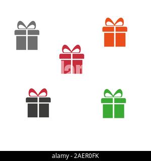 Eingestellt von Geschenken. Sammlung realistische Geschenk Geschenke Sicht von oben. Stock Vektor