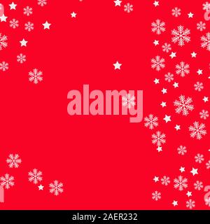 Weihnachten Schneeflocken roten Hintergrund. Nahtlose, Sich wiederholendes Muster.eps 10. Stock Vektor
