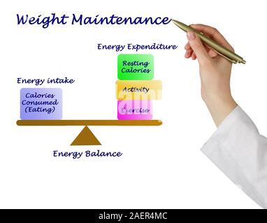 Balance zwischen Energieaufnahme und Energieverbrauch Stockfoto