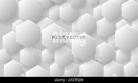 Hexagon abstract vector Hintergrund. Das Konzept der 3d-futuristische Technologie. Vector Illustration für Wallpaper, Banner, Hintergründe, Karten, Landung Stock Vektor