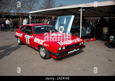 Gordon Spice 3.0 V6 Ford Capri Goodwood Motor Racing Chichester West Sussex Stockfoto