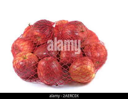 Rote Äpfel im Netz Stockfoto