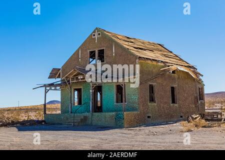 Alte Postgebäude in der Geisterstadt Ludlow entlang der Route 66 in Kalifornien, USA [kein Eigentum Freigabe; für redaktionelle Lizenzierung nur verfügbar] Stockfoto