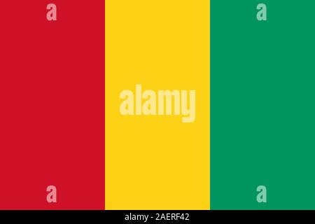 Guinea Nationalflagge Vector Illustration. Perfekt für Hintergründe, Hintergrund, Aufkleber, Banner, Aufkleber, Tapeten usw. usw. Stock Vektor