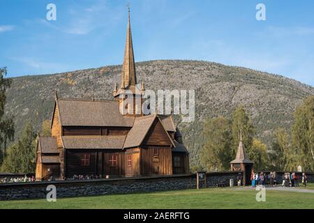 Lom-Stabkirche, Lom, Oppland, Norwegen Stockfoto