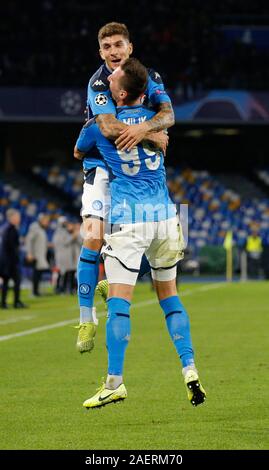 Neapel, Kampanien, Italien. 10 Dez, 2019. Während der Champions League Football Match SSC Napoli vs FC Genk am 10. Dezember 2019 im Stadion San Paolo in Neapel. Im Bild MILIK Credit: Fabio Sasso/ZUMA Draht/Alamy leben Nachrichten Stockfoto