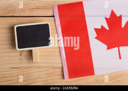 Kanada Flagge und leere Tafel. Platz kopieren Stockfoto