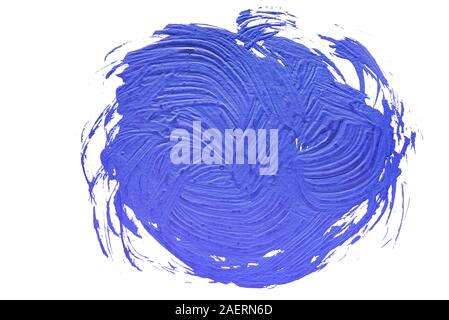 Grunge Brush Strokes blaue Farbe auf weißen Wand Stockfoto