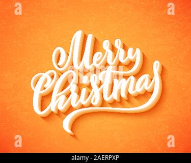 Frohe Weihnachten handgeschriebene Schrift. Beschriftung design Karte Vorlage. Vector Illustration. Stock Vektor