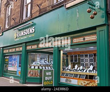 Ramsdens Pfandmakler, Scheckkassen, Wir kaufen Gold, 9-11 Murray Place, Stirling, Schottland, Großbritannien, FK8 1DQ Stockfoto