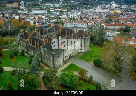 Luftaufnahme des Palastes der Braganza Herzöge in Guimaraes Portugal Stockfoto