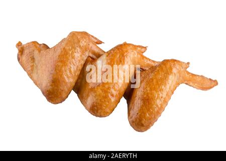 Geräucherte Hühnerflügel. Stockfoto