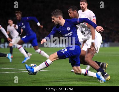 Chelsea's Christian Pulisic in Aktion während der UEFA Champions League Match an der Stamford Bridge, London. Stockfoto