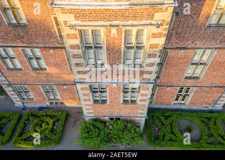 Die historische Kiplin Hall, ein gut erhaltenes Haus Haus aus dem 17. Jahrhundert, Yorkshire, Vereinigtes Königreich. Stockfoto