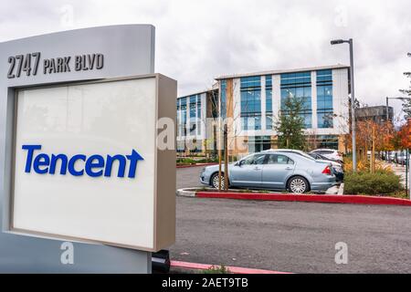 Dez 5, 2019 in Palo Alto/CA/USA - Tencent Büros im Silicon Valley; Tencent Holdings Limited ist eine chinesische multinationale Konglomerat Holding Stockfoto