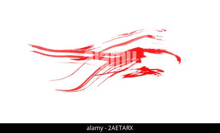 Blut Linien isoliert auf Weiss. Rotes Blut Textur Stockfoto