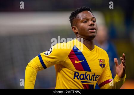 Mailand, Italien. 10. Dezember, 2019. Ansu Fati (FC Barcelona) während der UEFA Champions League 2019 2020 Match zwischen Inter 1-2 FC Barcelona im Giuseppe Meazza Stadion am 10. Dezember 2019 in Mailand, Italien. Credit: Maurizio Borsari/LBA/Alamy leben Nachrichten Stockfoto