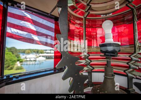 Die hellen Zimmer des Drum Point Lighthouse, Solomons Island, Maryland Stockfoto