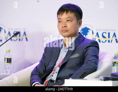 ---- Er Xiaopeng, Gründer und Vorsitzender des Elektrofahrzeugs startup Xpeng Motoren spricht auf "Automobile im Jahr 2050 "Forum am Boao Forum fo Stockfoto