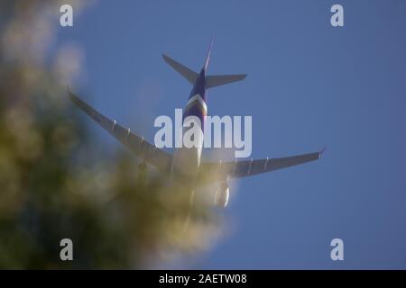 Chiangmai, Thailand - 25. November 2019: HS-TBG Airbus A330-300 von Thai Airways. Im Flug von Chiang Mai nach Bangkok. Stockfoto